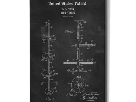 Cat Tree Blueprint Patent Chalkboard,  Canvas Wall Art For Cheap