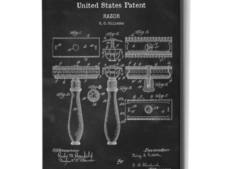 Razor Blueprint Patent Chalkboard  Canvas Wall Art Supply