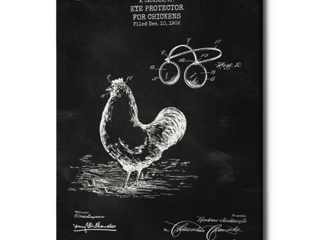 Eye Protector for Chickens Blueprint Patent Chalkboard  Canvas Wall Art Discount