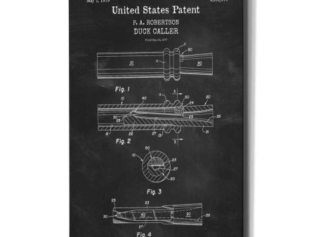 Duck Caller Blueprint Patent Chalkboard,  Canvas Wall Art For Sale