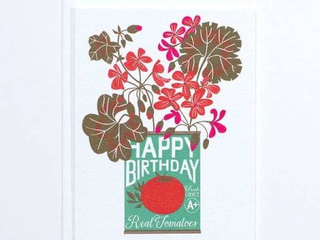 Happy Birthday Flowers Tin Can Card Online