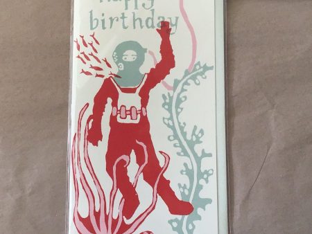 Sea Diver Birthday Card Cheap