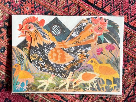 Chickens Collage Card For Cheap