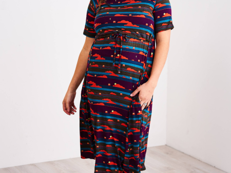 Latched Mama Drawstring Midi Nursing Dress - Final Sale For Discount