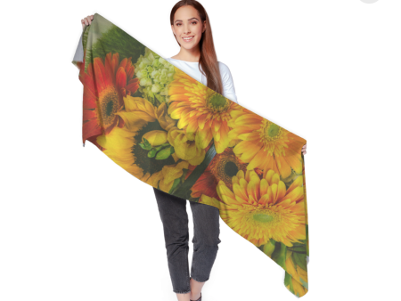 Autumn Bouquet Natural Cotton Scarf$38 Supply