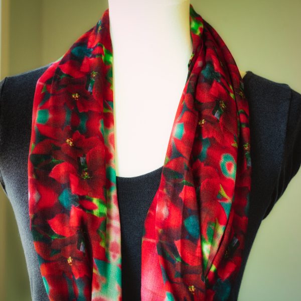 Poinsettias Modal Scarf $60 SOLD OUT Discount