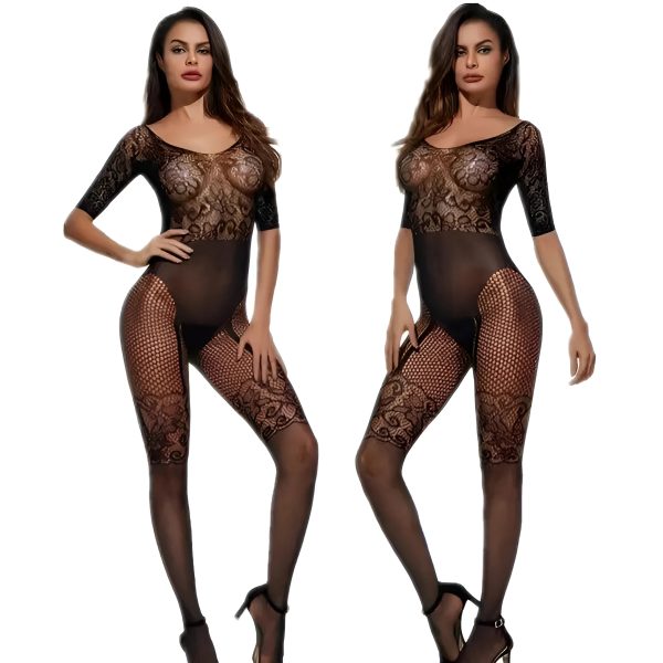 Bodystocking z koronkową górą i wiązaniem na plecach Supply