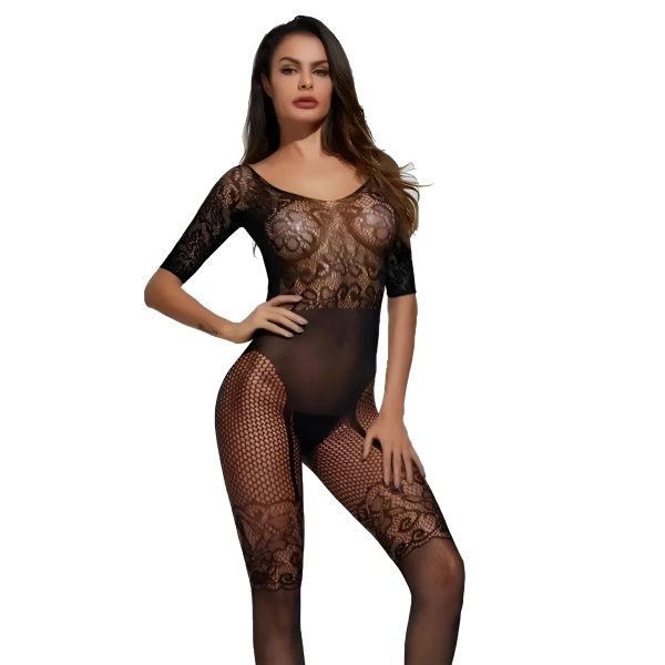 Bodystocking z koronkową górą i wiązaniem na plecach Supply