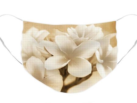 Plumerias in Cream and Brown - Face Mask Discount