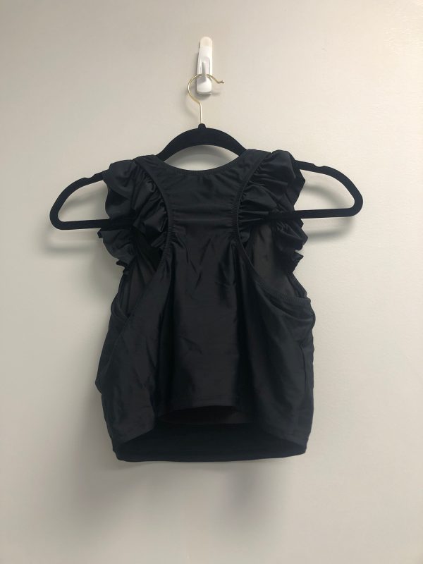 Outlet 6898 - Latched Mama Ruffle Nursing Swim Crop Top - Black - Medium on Sale