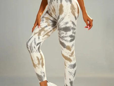 Dopasowane legginsy Tie Dye z wysokim stanem For Sale