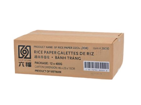 SIX FORTUNE - RICE PAPER 22cm 12x400 GR Hot on Sale