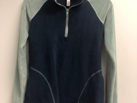 Outlet 6817 - Latched Mama Zip Fleece Nursing Pullover - Final Sale - Navy Seafoam - Extra Extra Small Online now