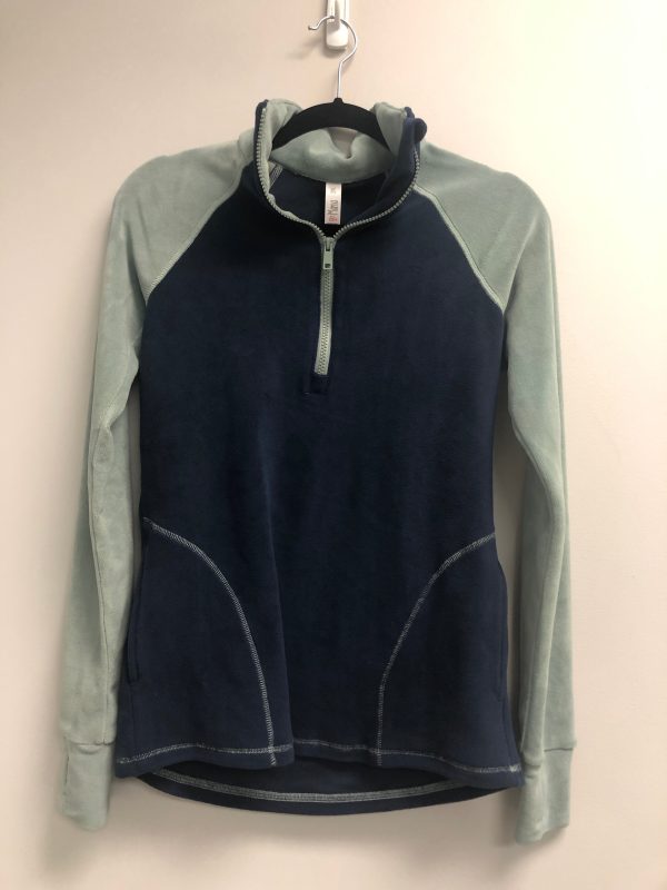 Outlet 6817 - Latched Mama Zip Fleece Nursing Pullover - Final Sale - Navy Seafoam - Extra Extra Small Online now