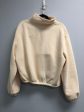 Outlet 6948 - Latched Mama 635 Crop Zip Nursing Pullover - Cream - Medium Hot on Sale