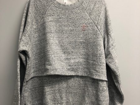 Outlet 6930 - Latched Mama Embroidered Snuggle-Up Nursing Sweatshirt - Speckled Oatmeal - XL 1X For Sale